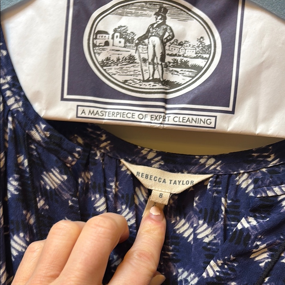 Rebecca Taylor Navy and White Patterned Dress